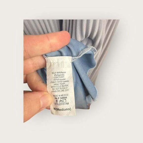 Anthropologie See You Monday Pleated Midi Dress Blue Size Medium - Picture 6 of 6